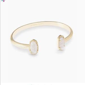 Kendra Scott Elton Gold Cuff Bracelet in Iridescent Drusy
